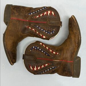 Ariat 10027304 Quickdraw VentTEK American Flag Western Boots Kids SZ 3.5